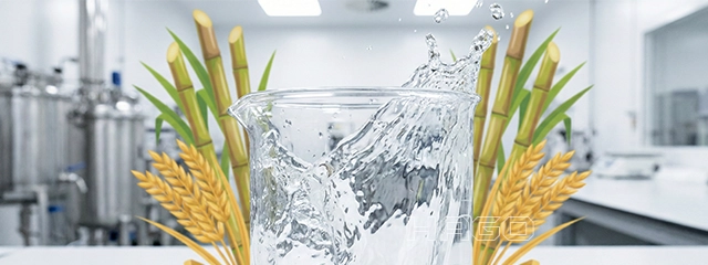 Clear liquid in laboratory context, symbolic of purity