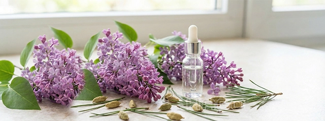 Lilac blossoms and pine needles, natural sources of Terpineol