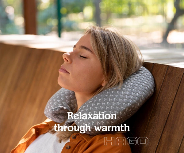 Woman enjoying the soothing heat therapy of Hagoner hot balm