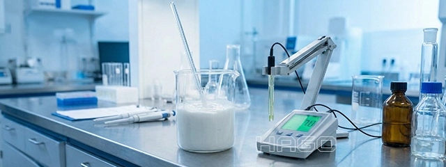 Laboratory environment with pH meter, symbolizing pH regulation