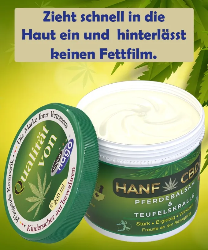 Hanf & Cannabis mit Pferdebalsam und Teufelskralle 200 ml